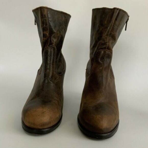 Corral Boots Size 10M Brown Short Leather Distressed Boots - Picture 4 of 12
